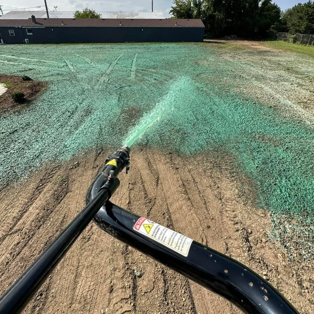 hydroseeding new lawn in Sandusky Ohio professional spray-on grass application Turf Rehab