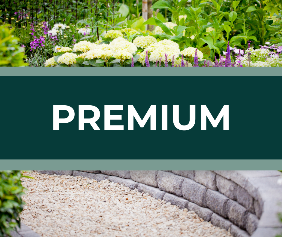 Premium landscaping maintenance plan with quarterly bed care and weed removal.
