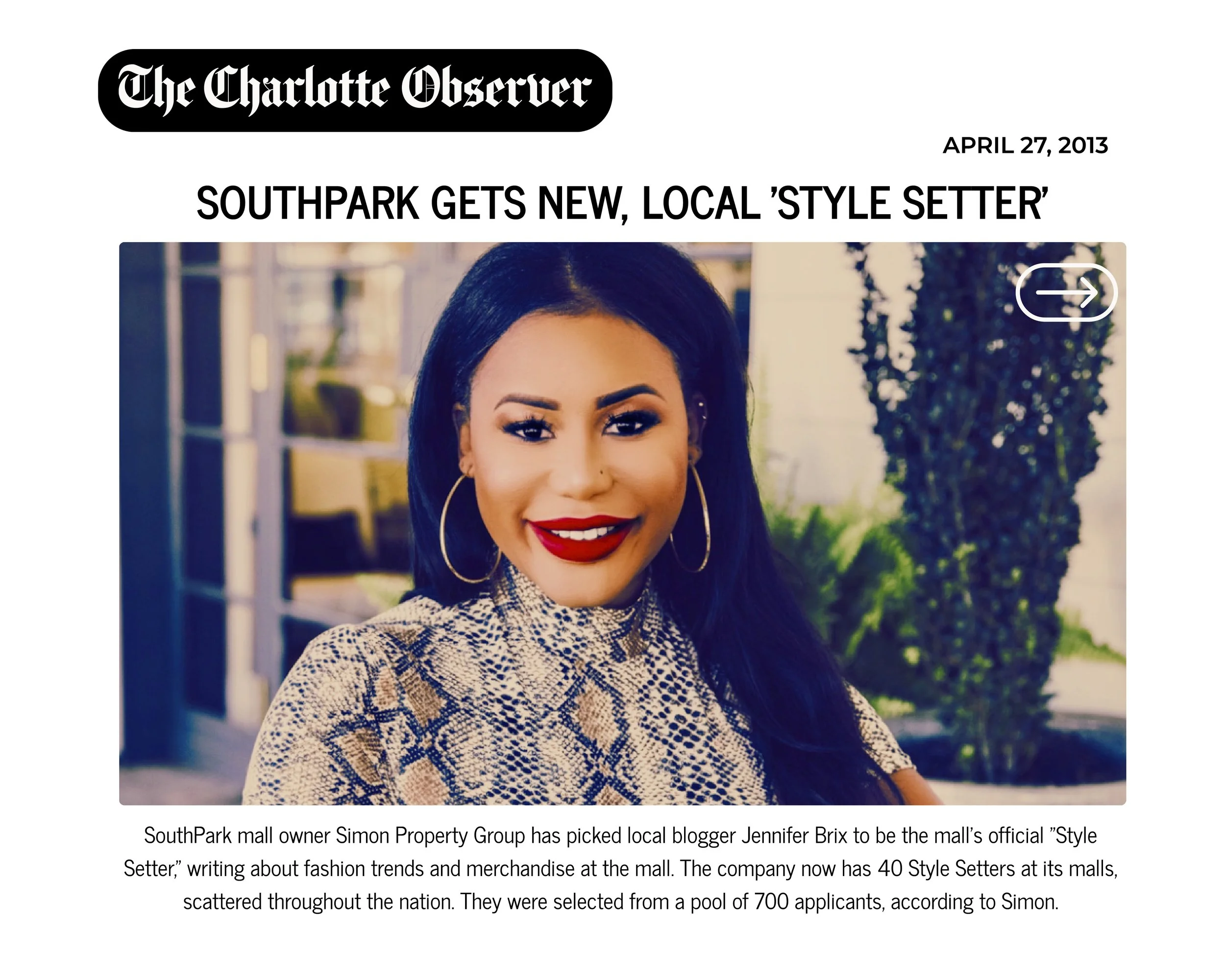 Chosen as Lead Content Curator for Simon Property Group’s National ‘Style Setter’ Campaign