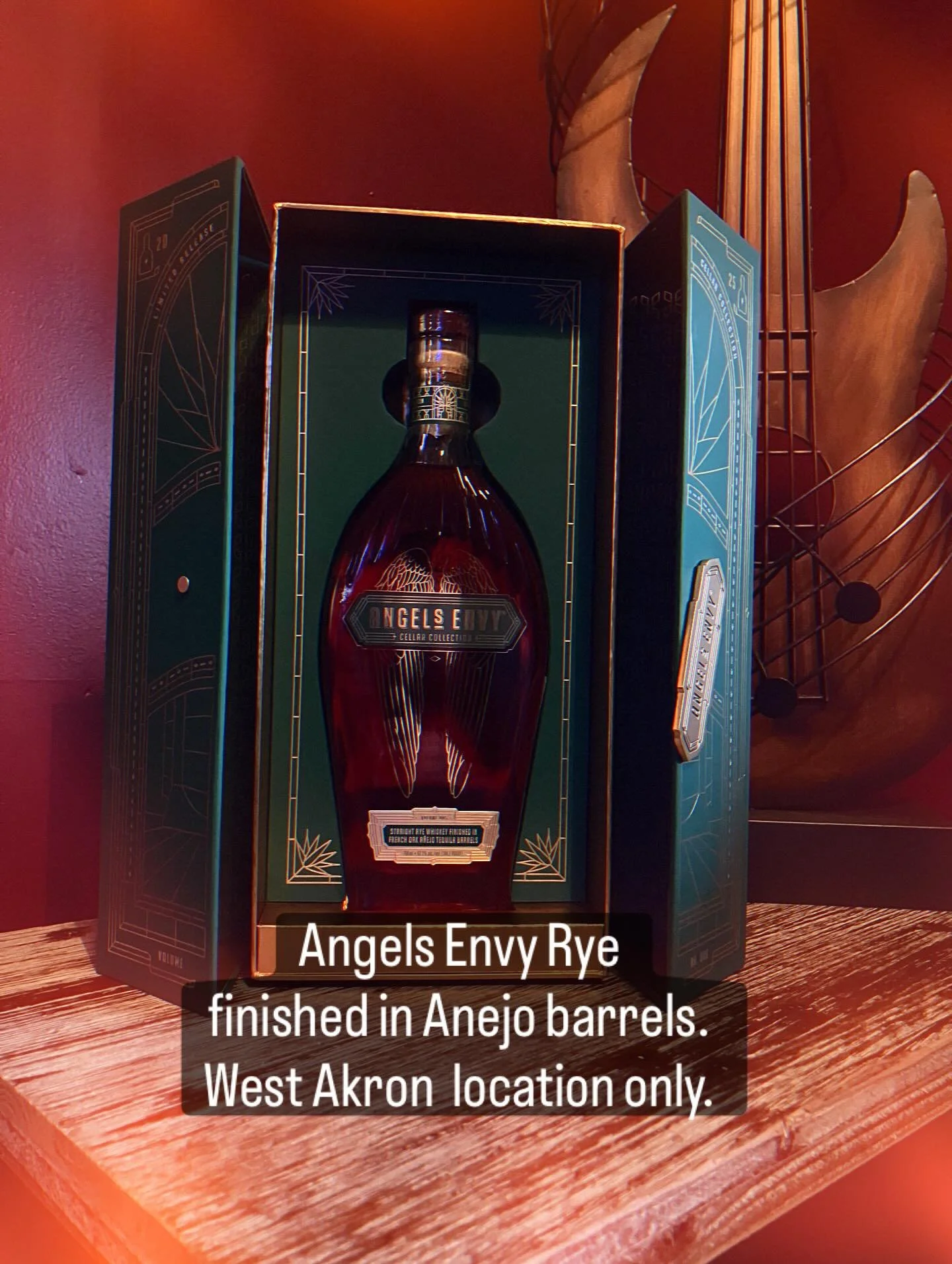 Stop out to try our Angels Envy Rye finished in Anejo barrels. Akron location only. Cheers! #angelsenvy #bourbon #akronohio