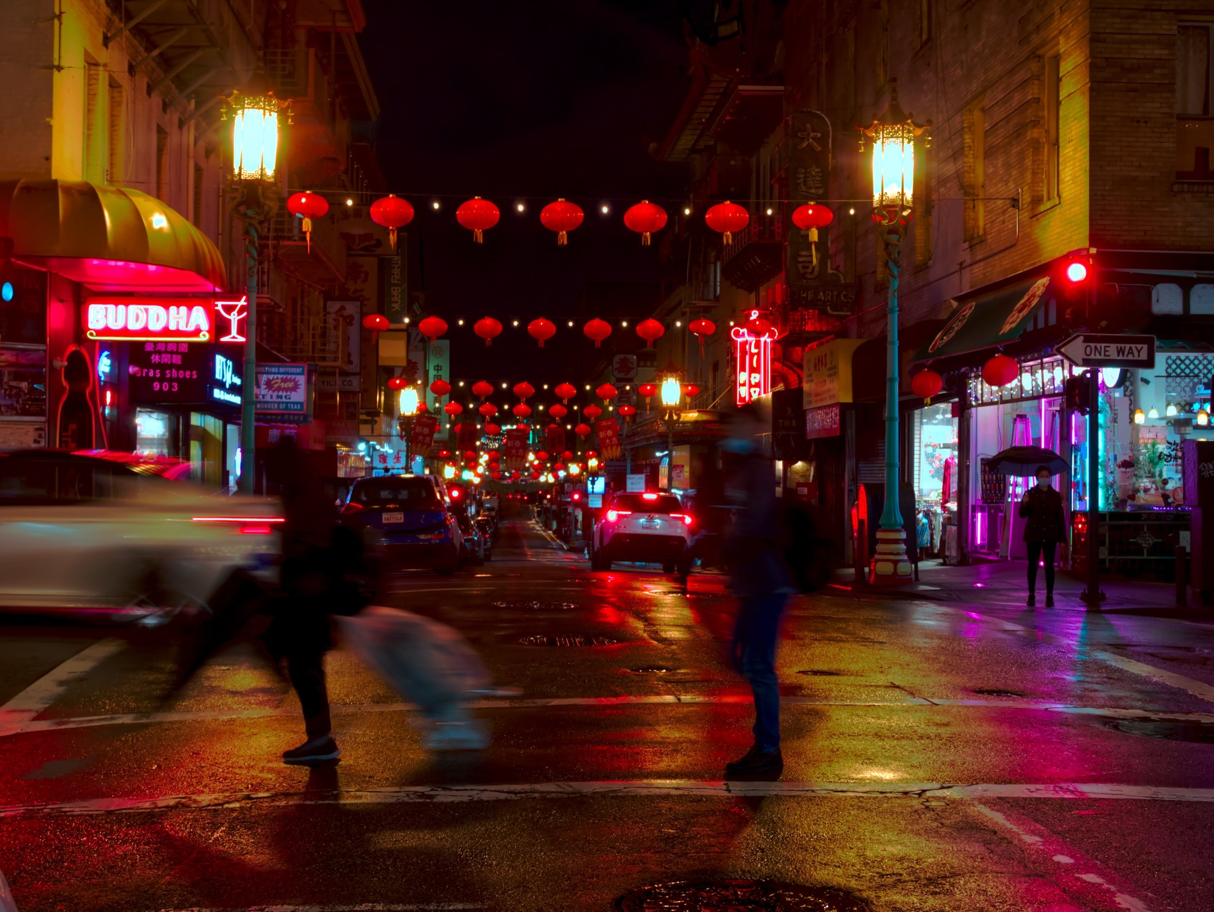  Neon Rain  Reflections of a city Chinatown, San Francisco, 2023  LUMIX GX85  |  Prime  |  Digital 