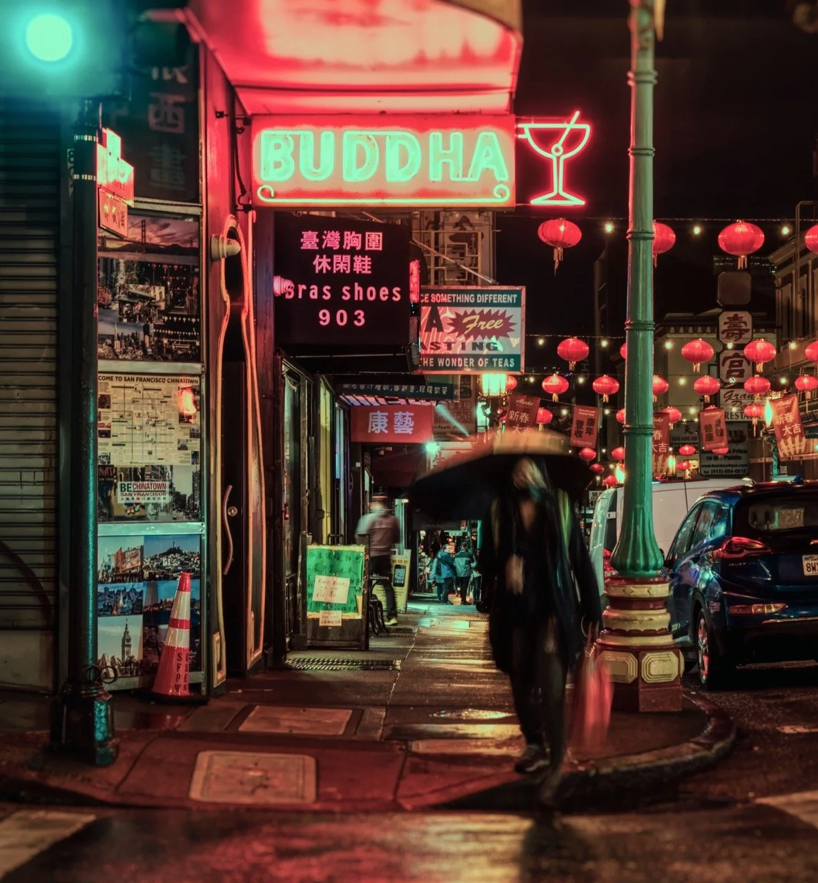  Buddha Rain  Blessing Light Chinatown, San Francisco, 2023  LUMIX GX85  |  Prime  |  Digital 