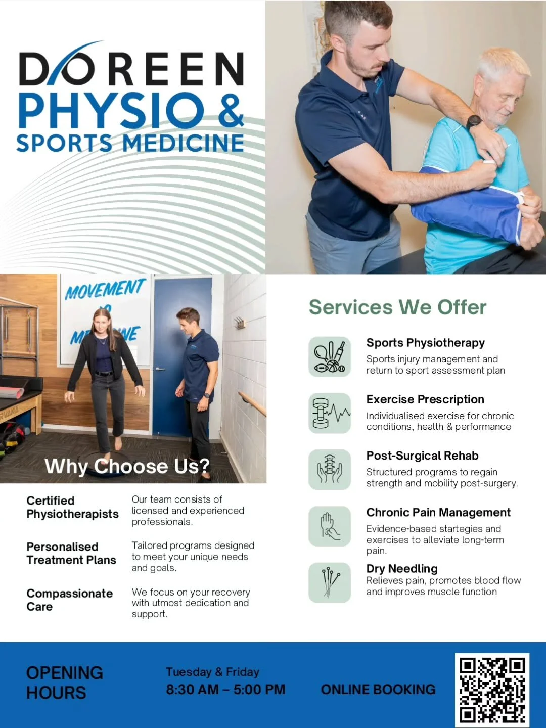 🏃&zwj;♀️ Why Choose Doreen Physio &amp; Sports Medicine? 🏃&zwj;♂️

Looking for expert care that gets results? We&rsquo;ve got you covered.

✅ Experienced physios
✅ Tailored treatment plans just for you
✅ Combination of hands on therapy &amp; exerci