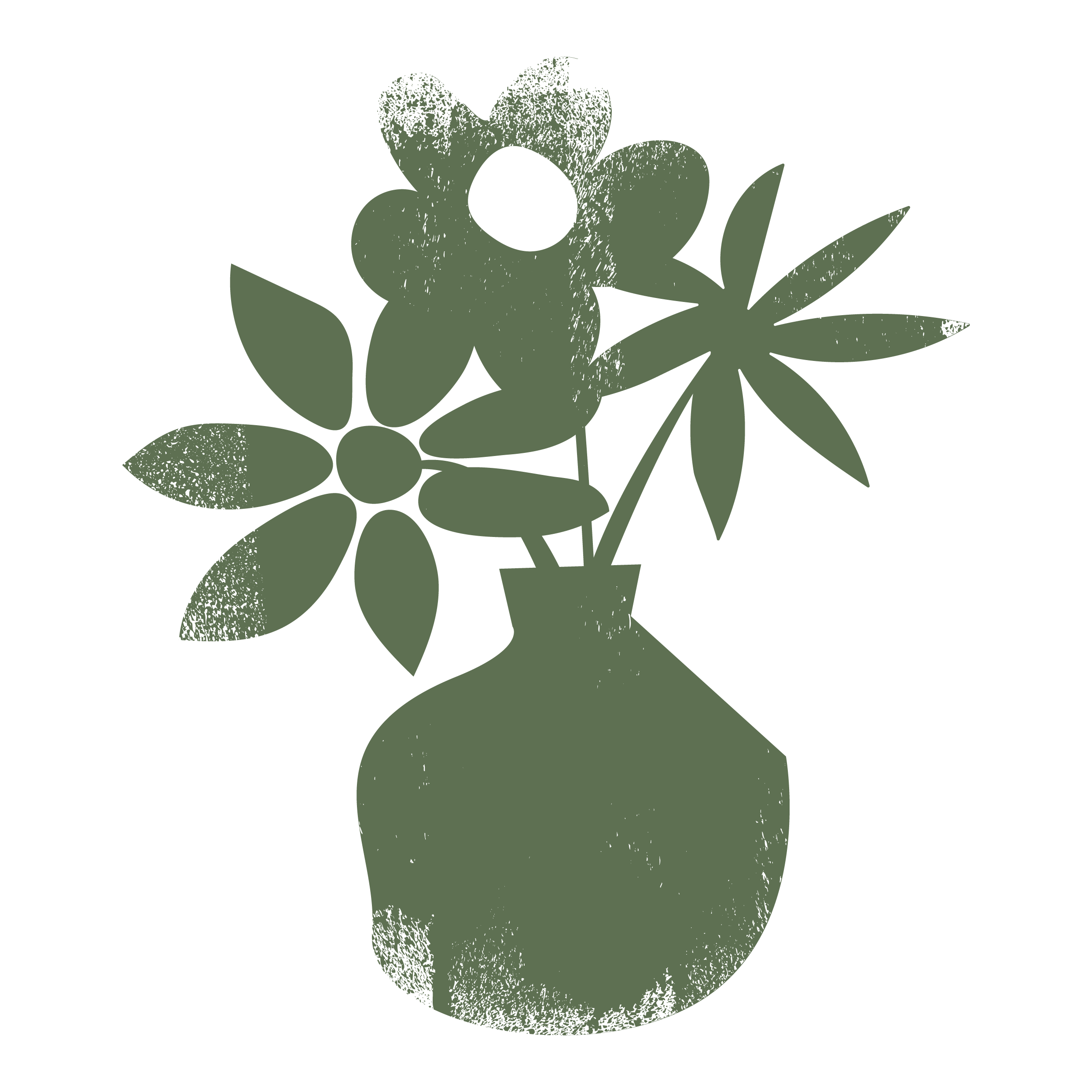 Silhouette of a potted plant with large leaves against a black background