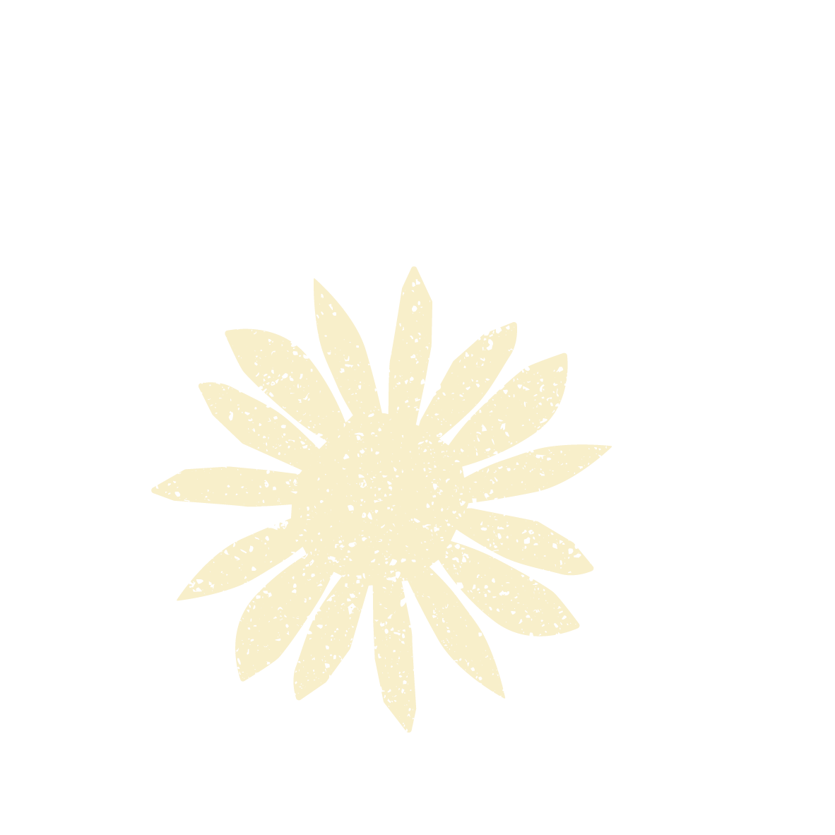 Illustration of a daisy flower with a textured, vintage style on a black background.