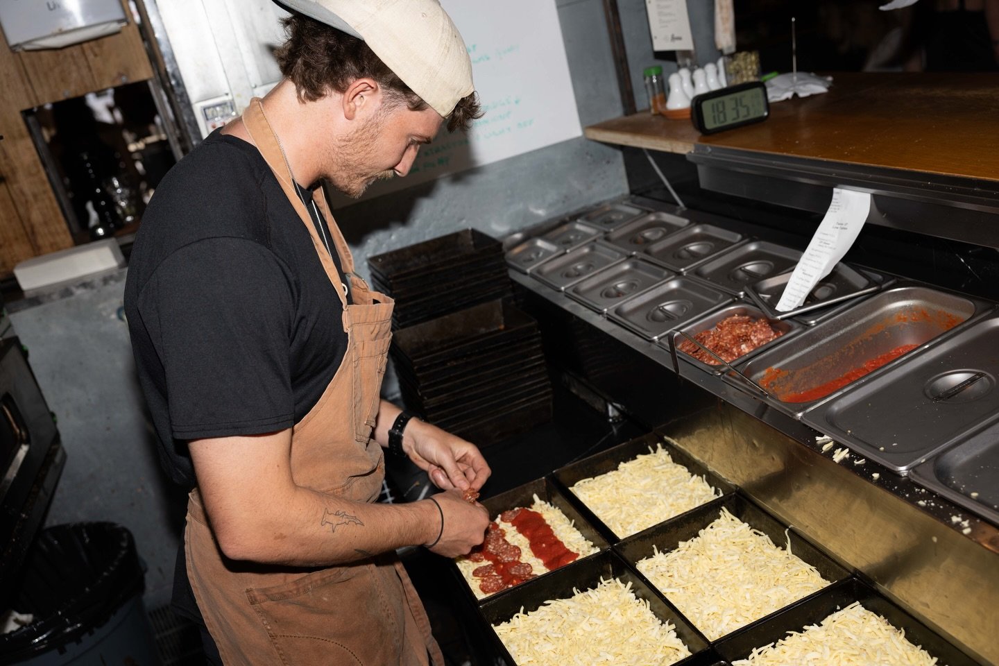 Johnny the tray slayer ⚡️serving up perfect pies every time.