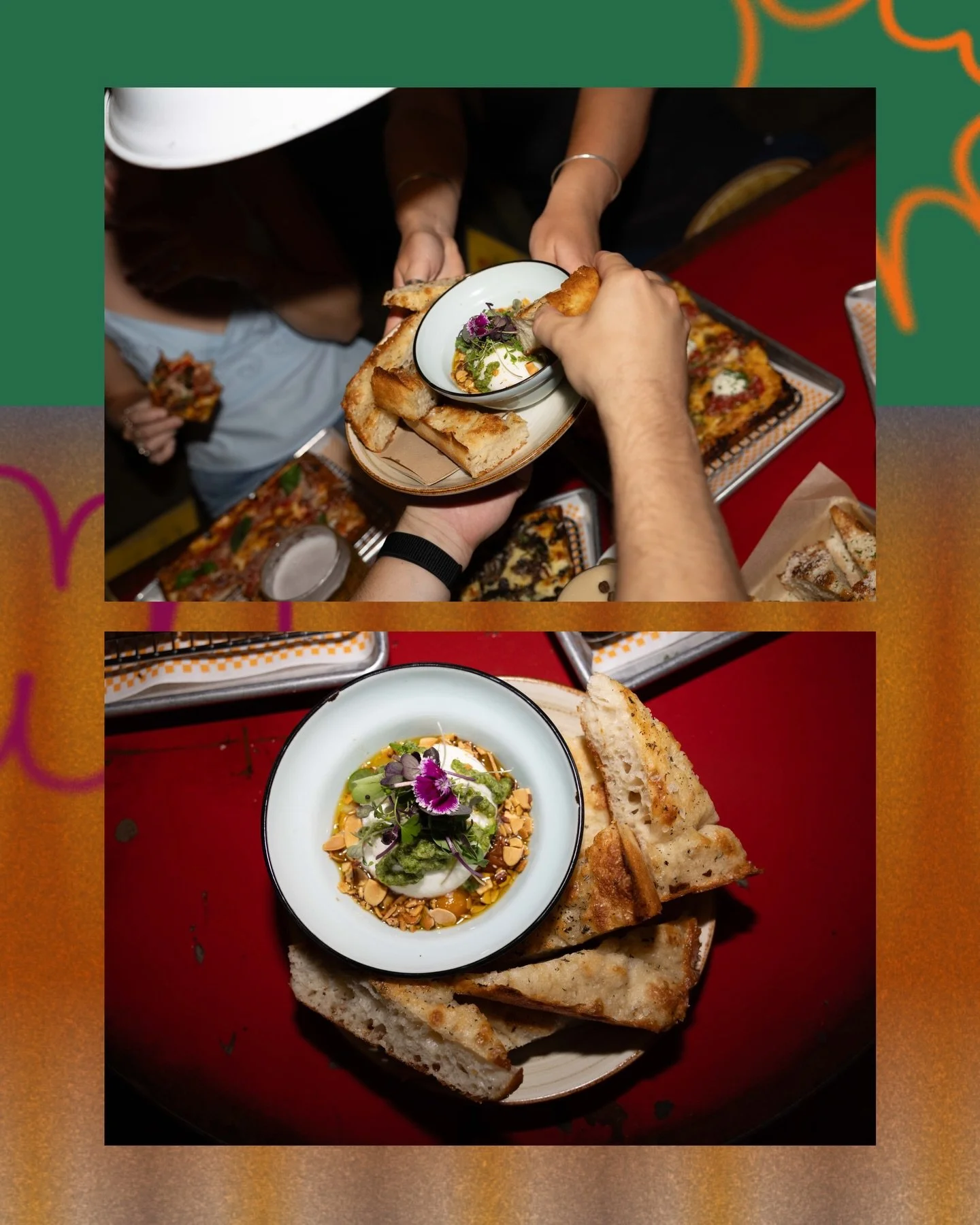 Garlic focaccia. Baked fresh, served with our ricotta dip. Mandatory for the table ✔️