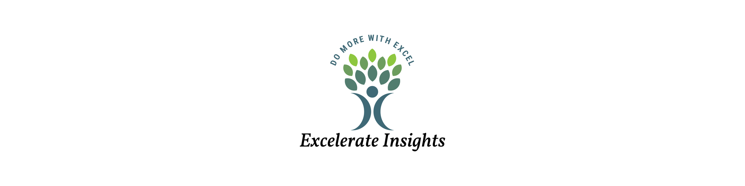 Logo with a stylized tree and the phrases "Do More with Excel" and "Excelerate Insights".
