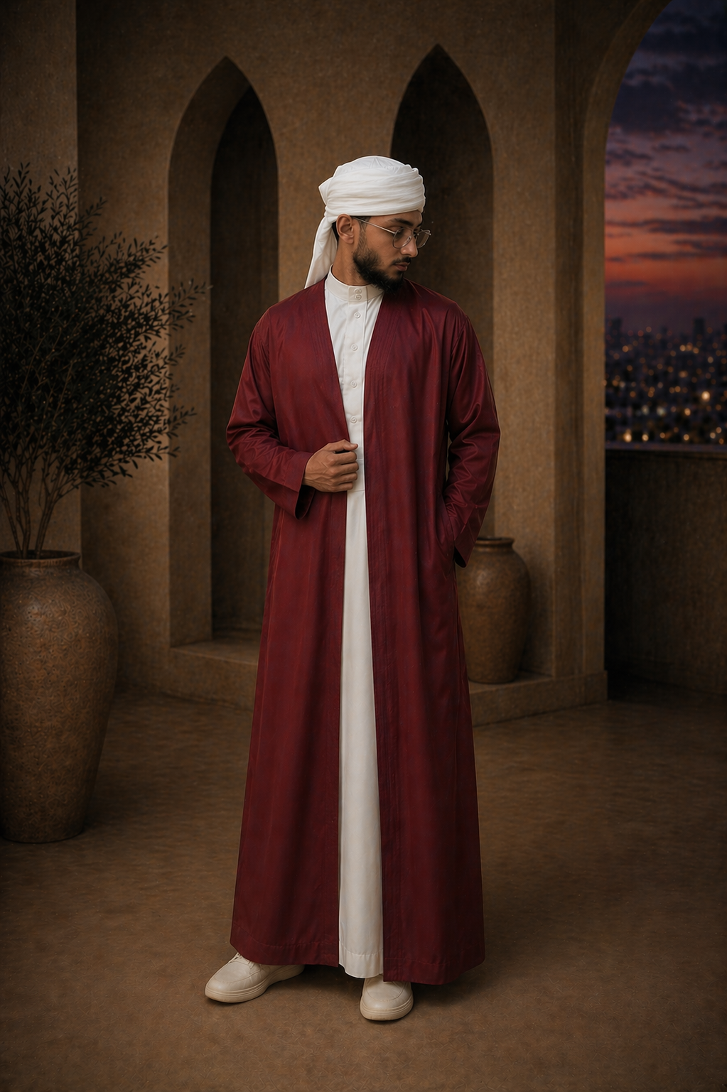 Royal Garnet Haybah Cloak (Cherry Red)