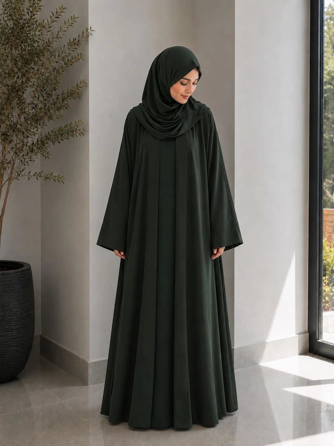 Labwah Deep Green Abayah