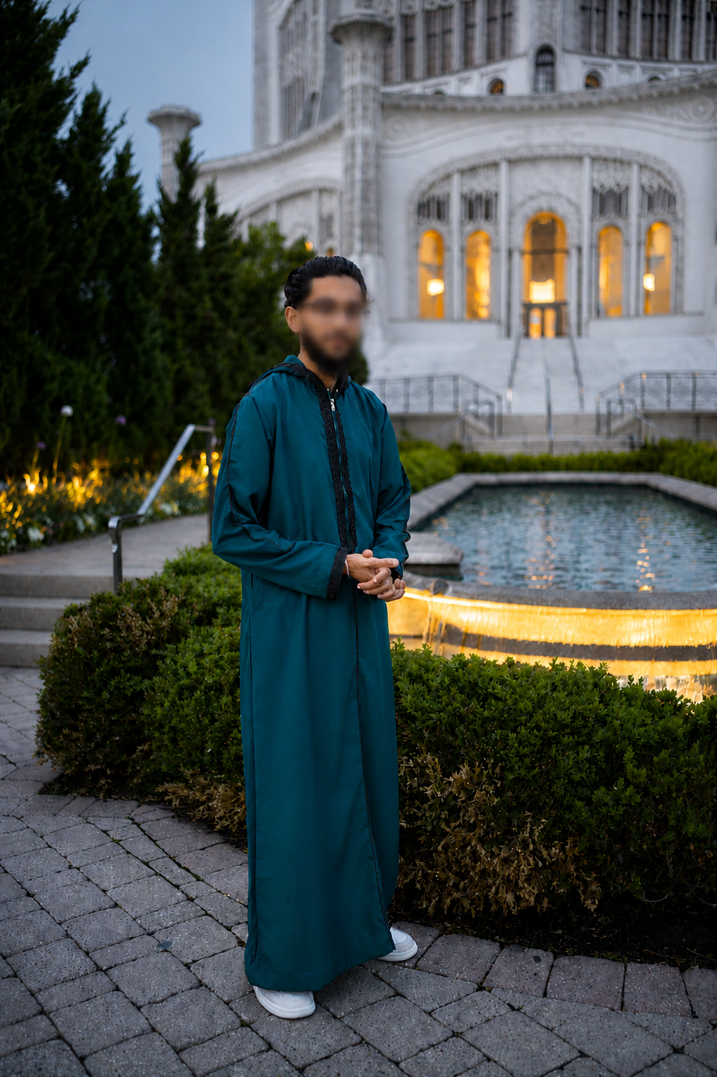 Safir Hooded Thobe (Teal)