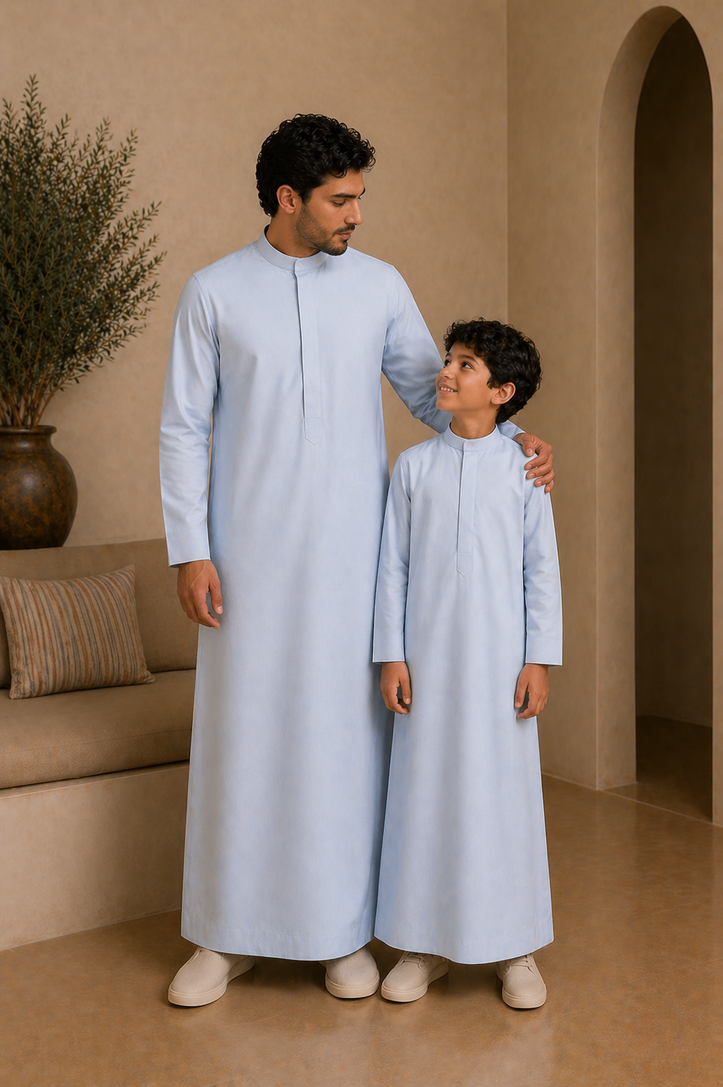 Father & Son Matching Set: Sky Blue Thobe