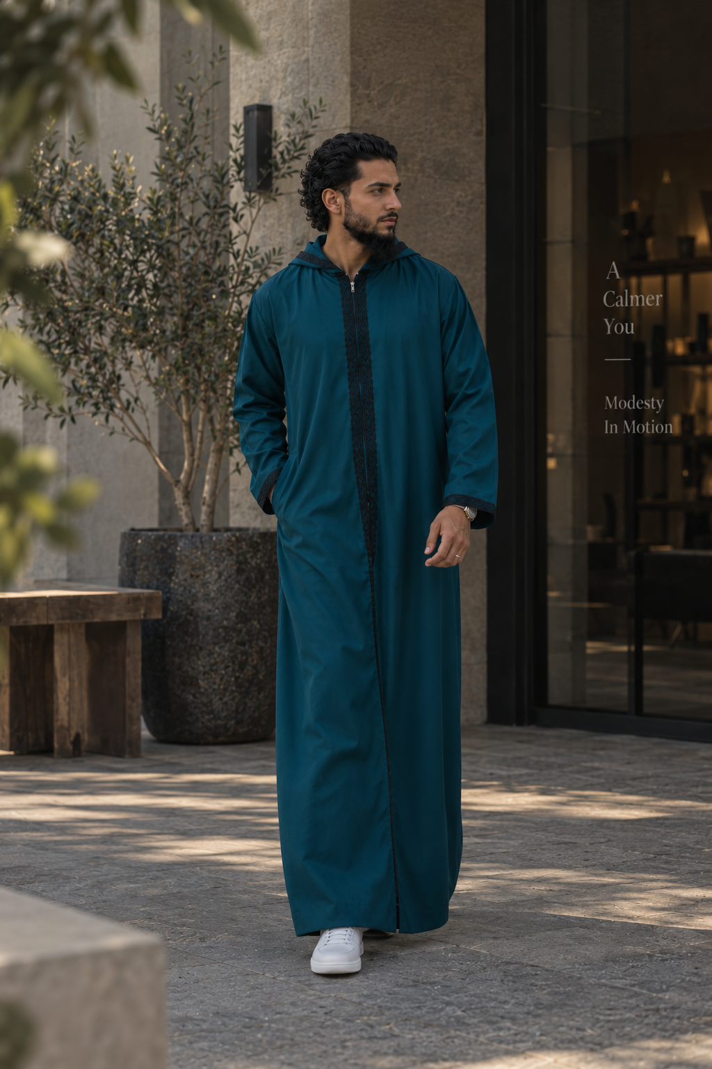 Safir Hooded Thobe (Teal)
