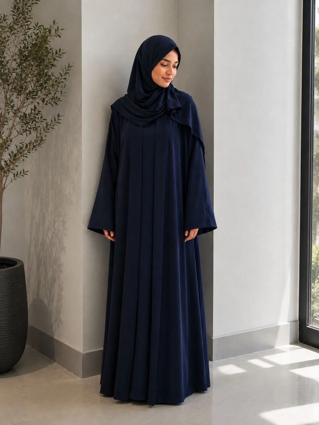 Labwah Navy Blue Abaya