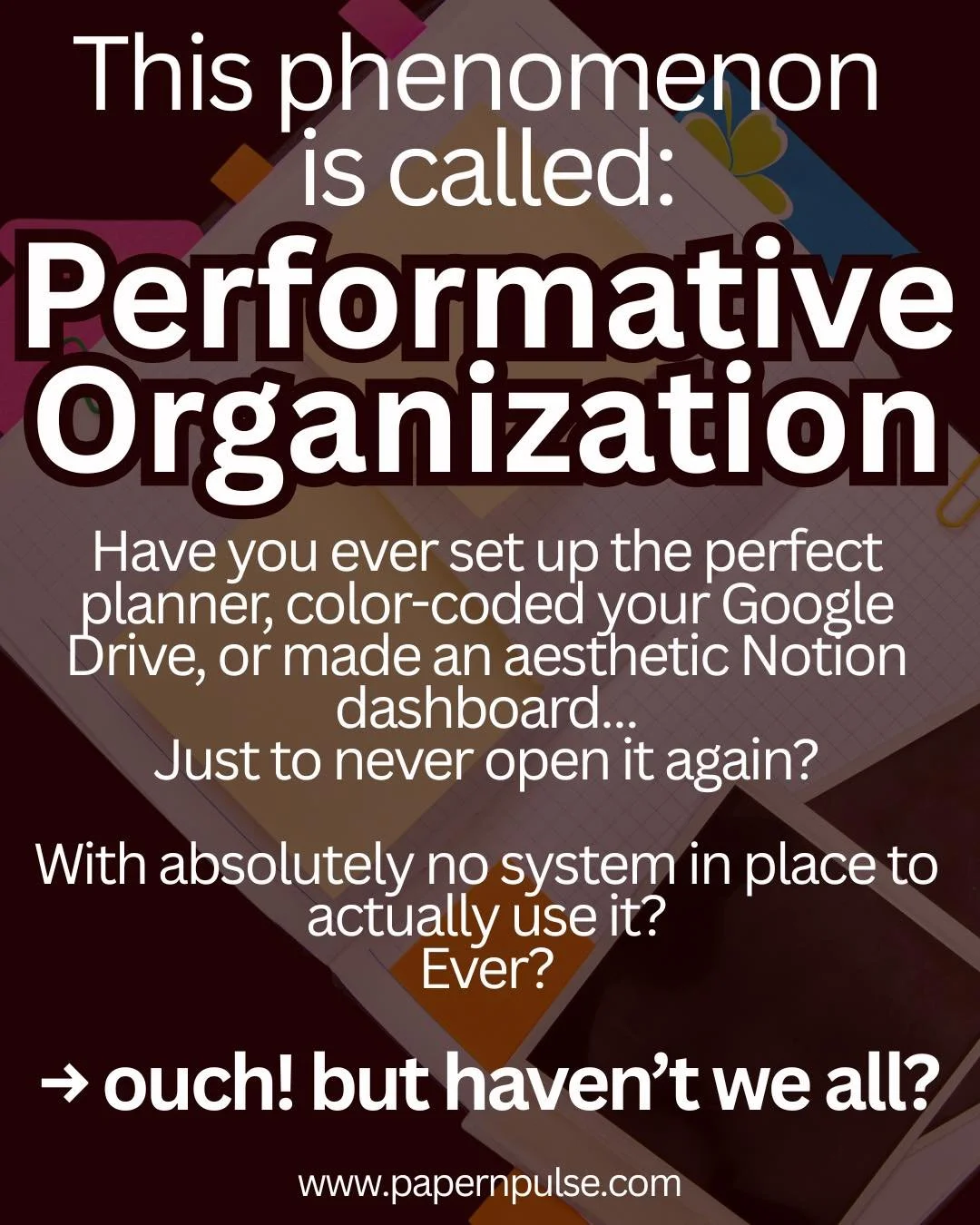 This is your reminder that having a cute system does not mean you have a working one.
If you’ve ever:
 • Built a gorgeous Notion dashboard
 • Bought the perfect planner
 • Color-coded your Google Drive
…and then never tou