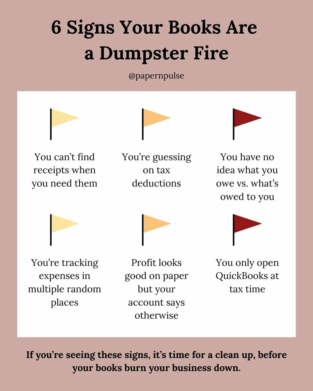 If you see even ONE of these signs in your business, your money is in danger. 🚩 Don’t let bad books burn your bottom line — the ROI on a cleanup is more profit, less panic.
#Bookkeeping #SmallBusinessHelp #MoneyMatters #BusinessFinance #