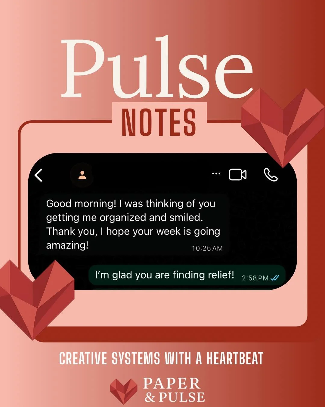 Little messages like this mean everything.
Behind every spreadsheet, there’s a human who just wants a little peace and clarity back in their business.
Organization isn’t about perfection… it’s about relief. And I’m so
