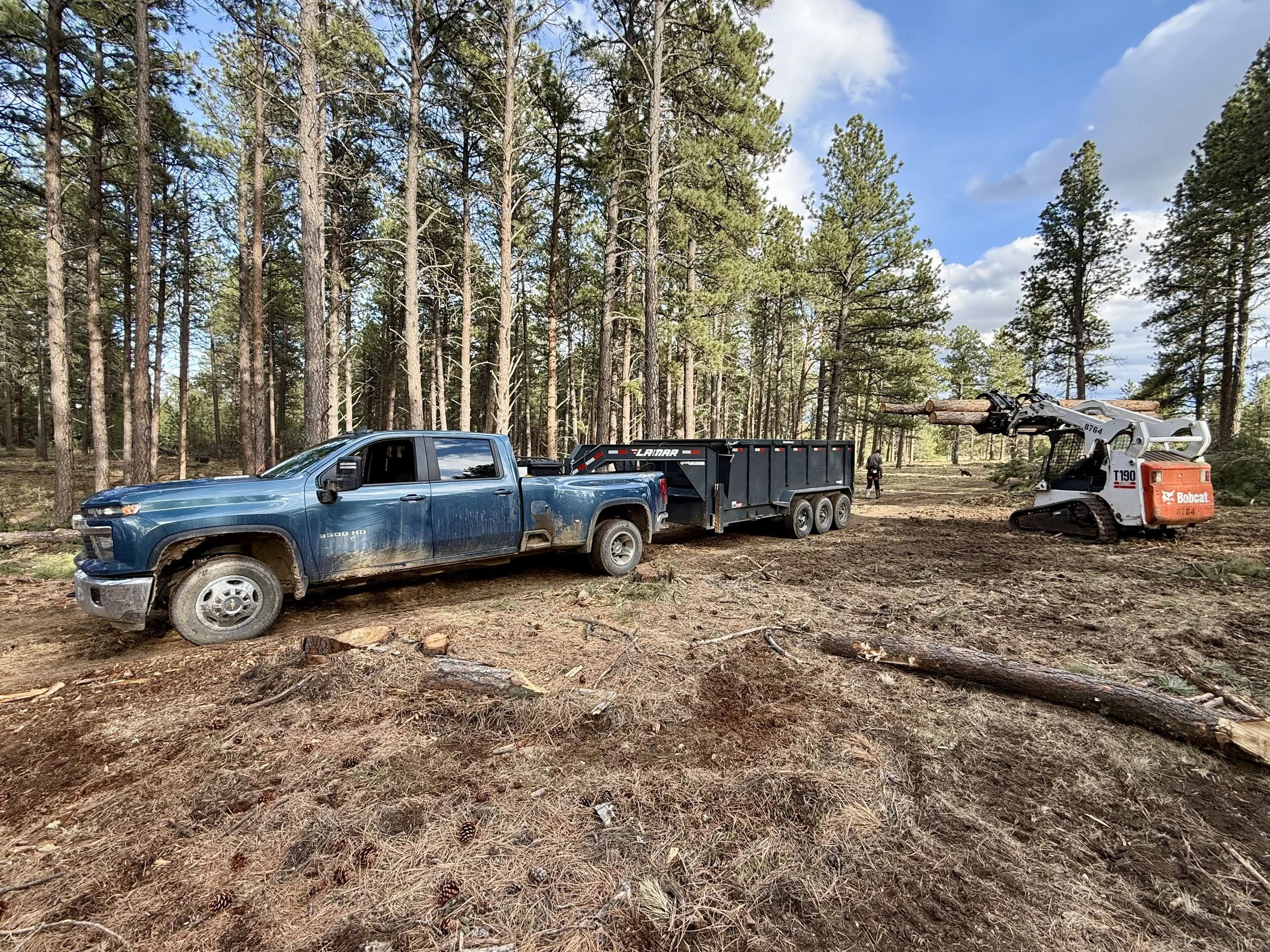Once the logs are decked, we load them into trailers and deliver according to the client request.