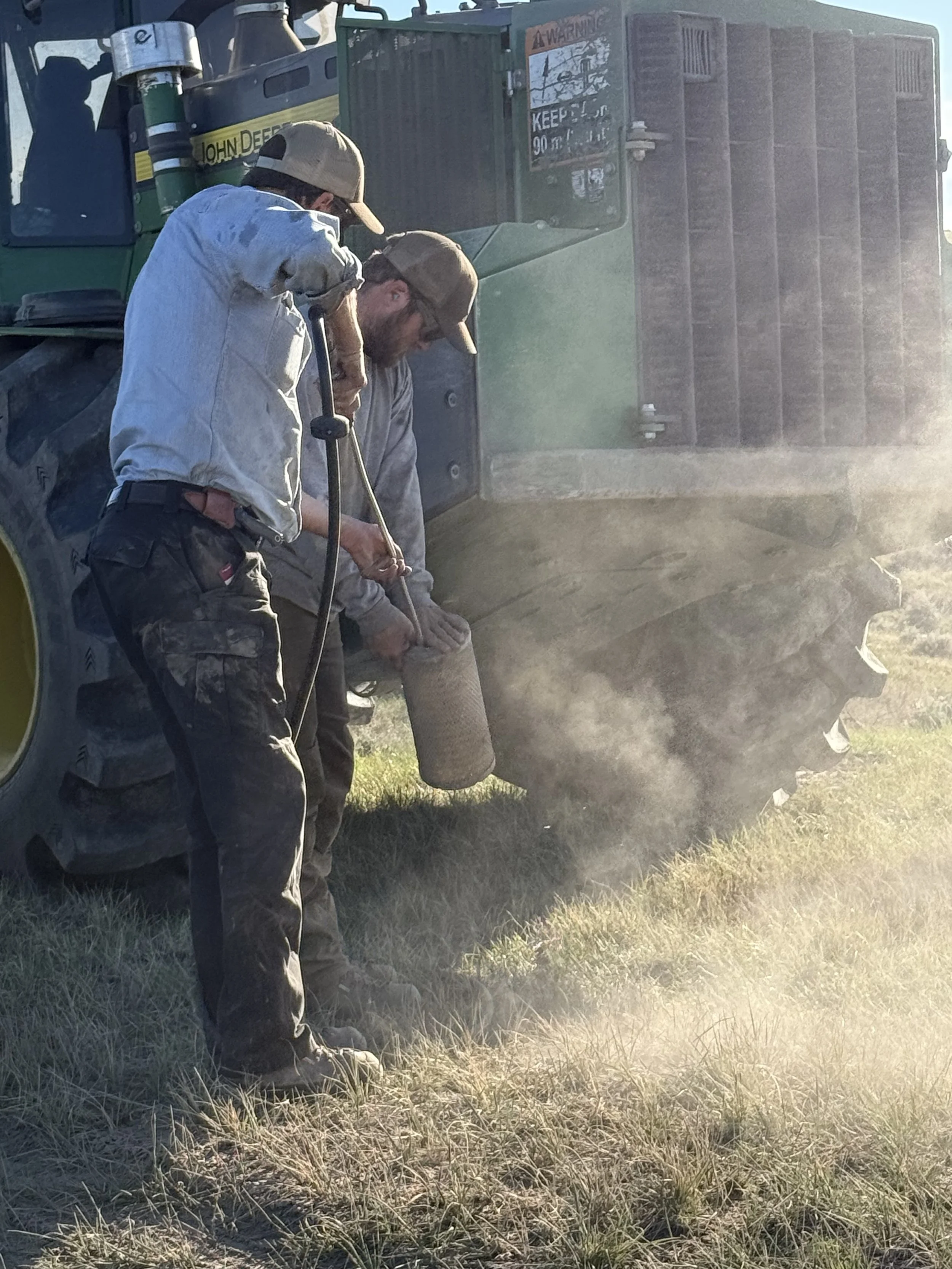 It was a dusty job. Despite good air filters and enclosed cabs, dirt finds its way in.