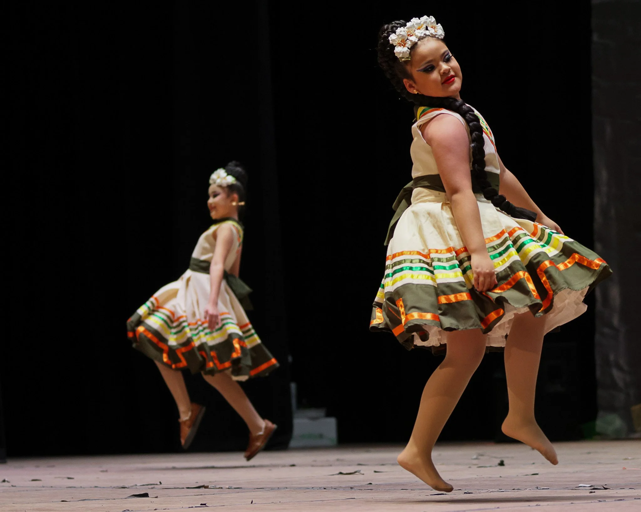 Dancers from Studio 956 perform traditional dances from various regions of Tamaulipas, Mexico, during the adult ballet folklorico competition at the 30th annual Viva Aztlán Festival on Saturday, March 14, 2026 in Lubbock, Texas.