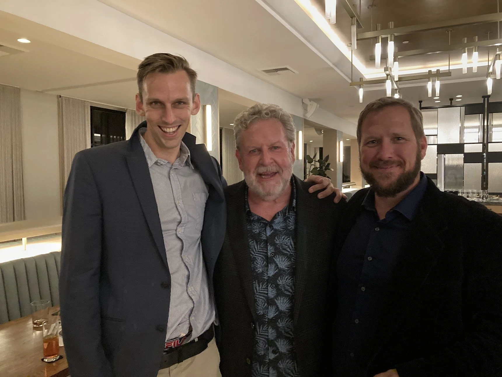 With the great drummer Jeff Hamilton (center) and bassist Tom Langan at the Monterey Hyatt
