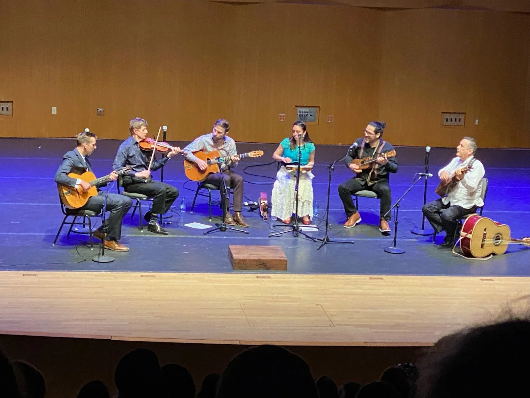 "Improvising Across Idioms" series performance at UCSC Recital Hall featuring: Jimmy Grant & Tim Kliphuis (jazz manouhce), and Claudio Vega and Dolores Garcia (son jarocho), Russell Rodriguez, and myself.