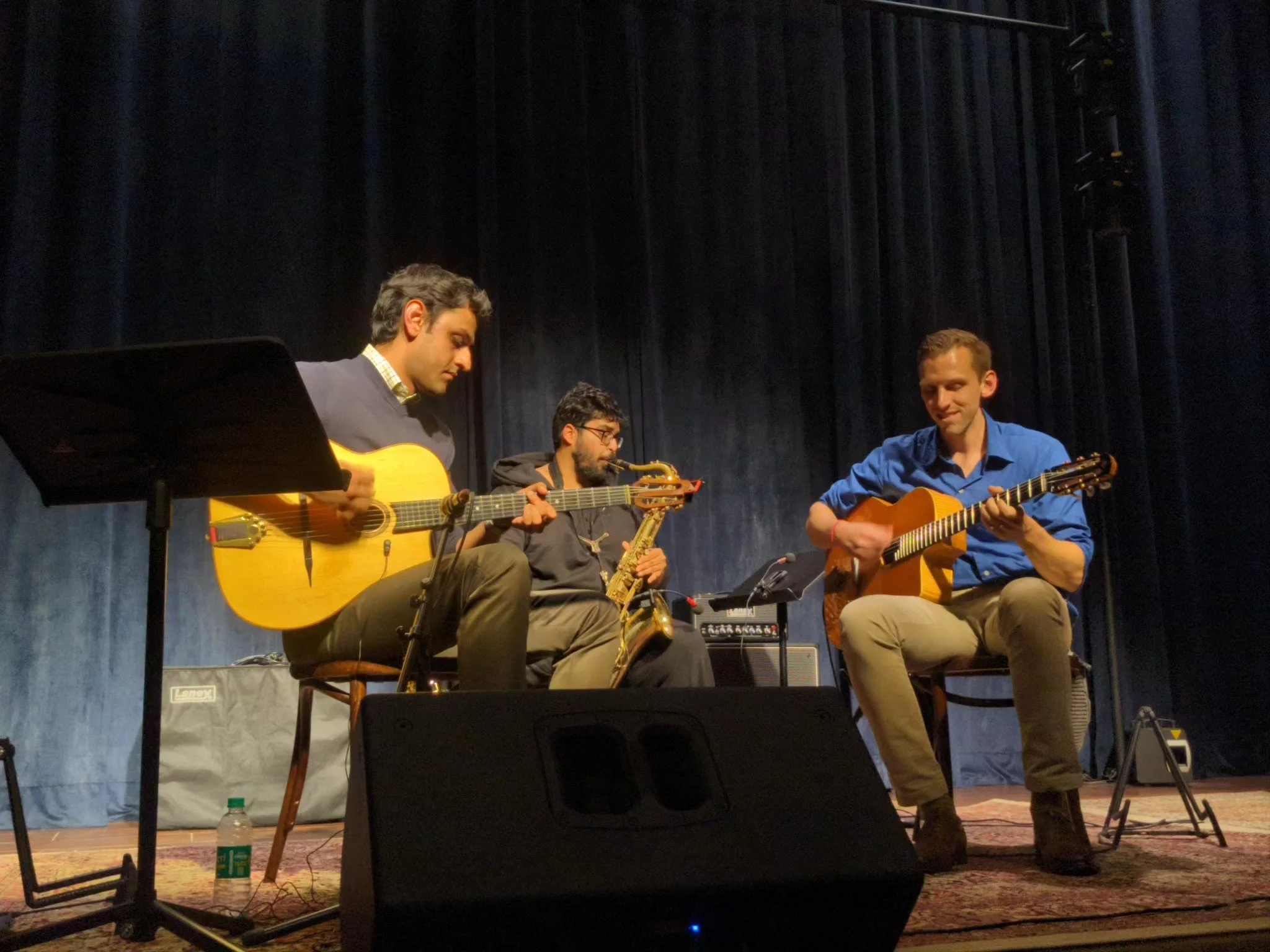 Performing with guitarist Siddharth Guatam and saxophonist Aniket Chaturvedi at the Piano Man Jazz Club in New Delhi