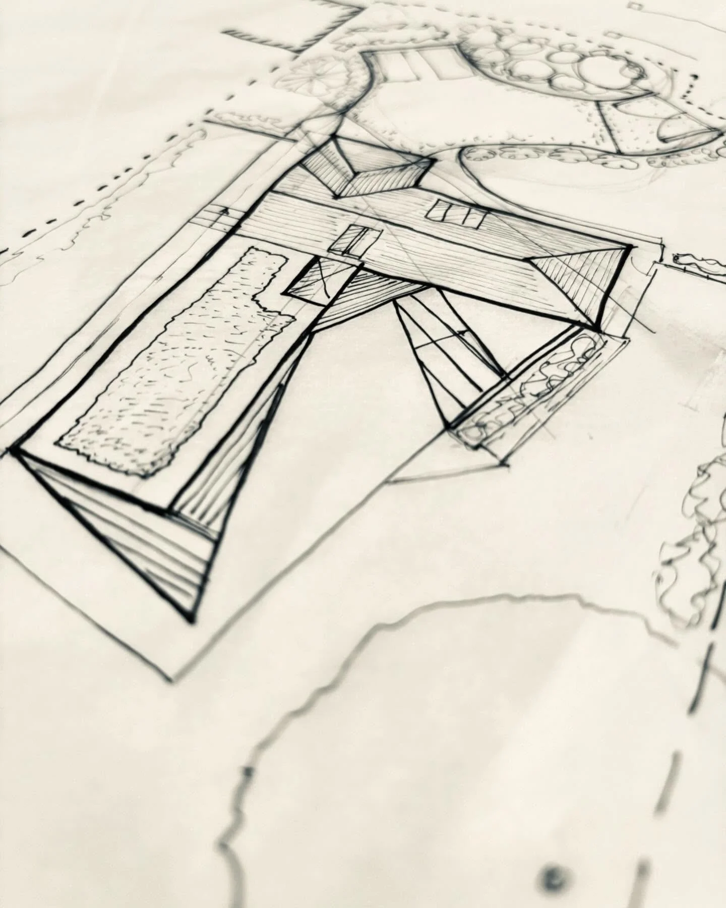 Where all projects start. 

Proposed bespoke new build dwelling in The AONB. A sloping slight provides opportunities to set the building within the landscape &amp; create a new vernacular approach.

Testing forms &amp; scale on site. Examining site o