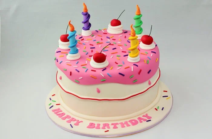 Birthday Cake - How cute is this birthday cake?? A decorated replica sponge cake, but with a delicious mud cake on the inside!