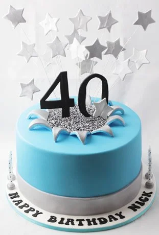 Starburst Cake - Not too sure what kind of cake to choose? This is perfect then! Fun, bright, colourful. Perfect for anyone at any age. (Different colours can be used for the cake and for the stars).