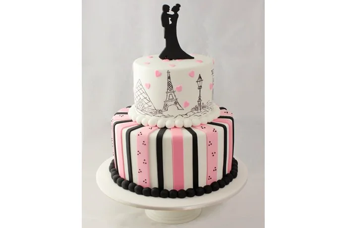 Parisian Romance - This wedding cake shouts out all things Parisian. LOVE. ROMANCE. STYLE. CHIC. CLASS.