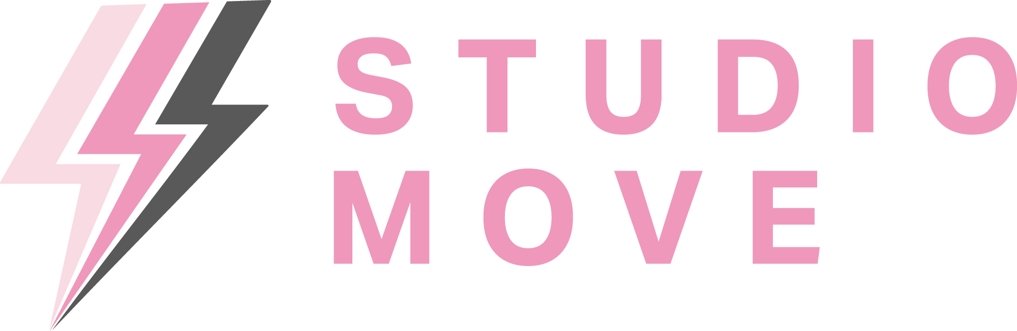 Logo for Studio Move with a pink lightning bolt design.