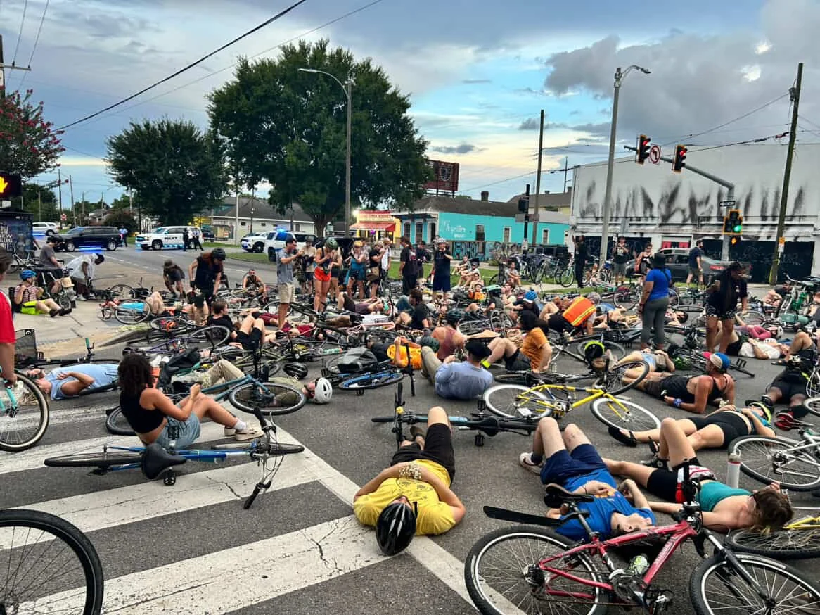 Critical Mass Die-in New Orleans St. Claude