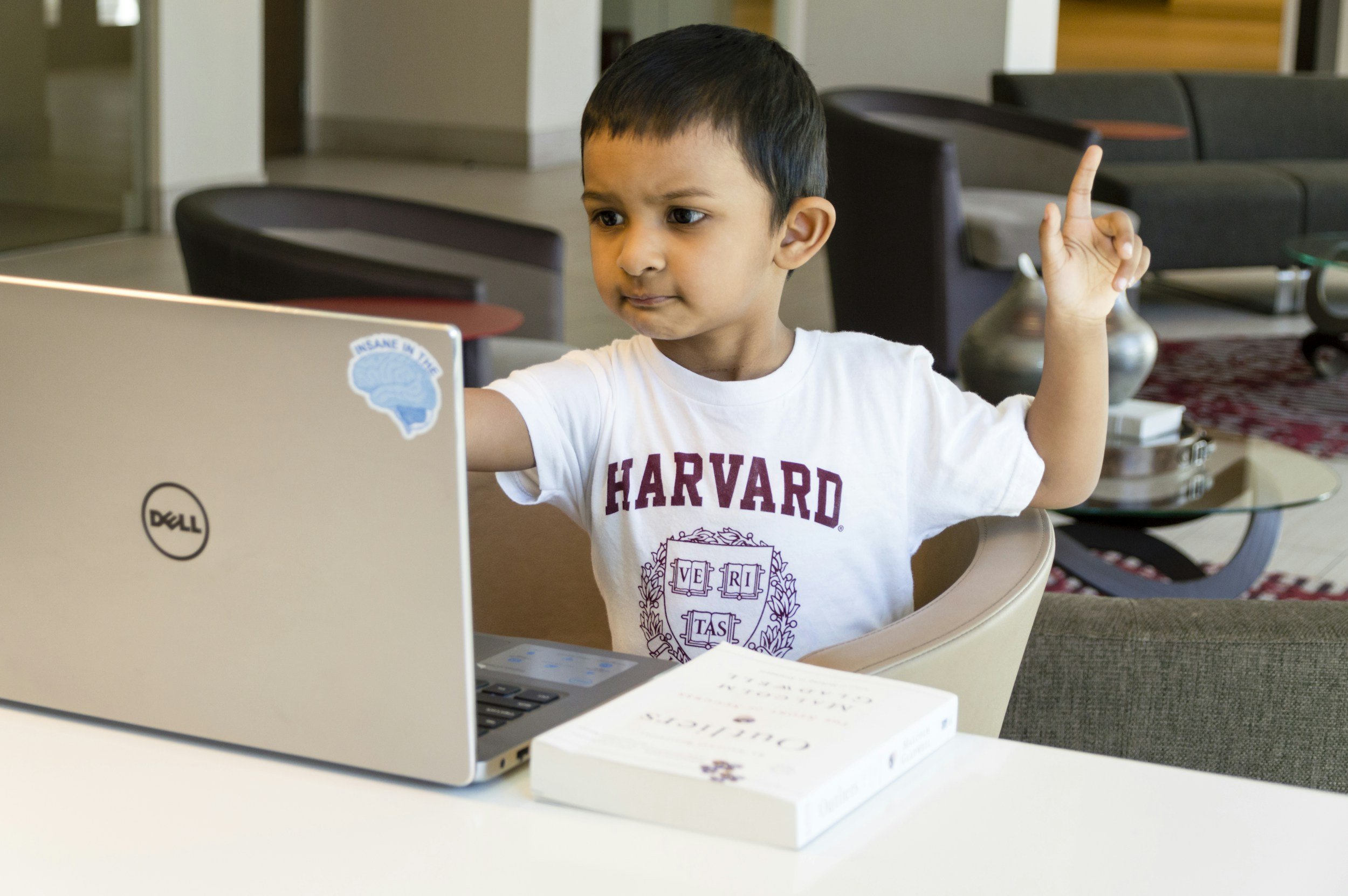 child working on computer during speech therapy appointment near Moorestown, NJ