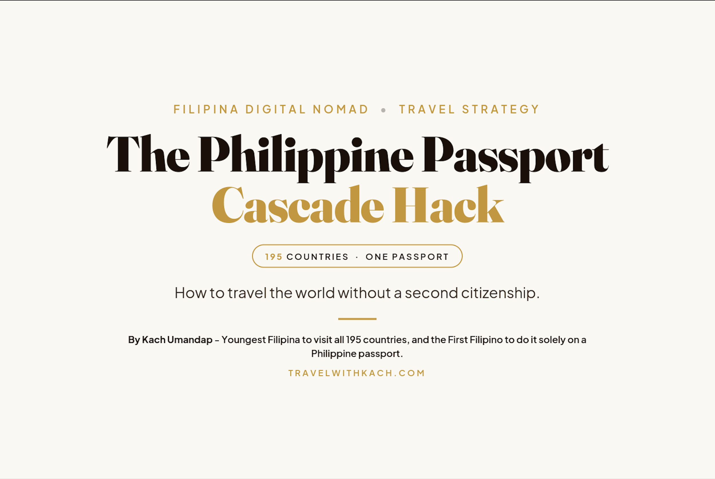 The Philippine Passport Cascade Hack: How I Travel the World Without a Second Citizenship