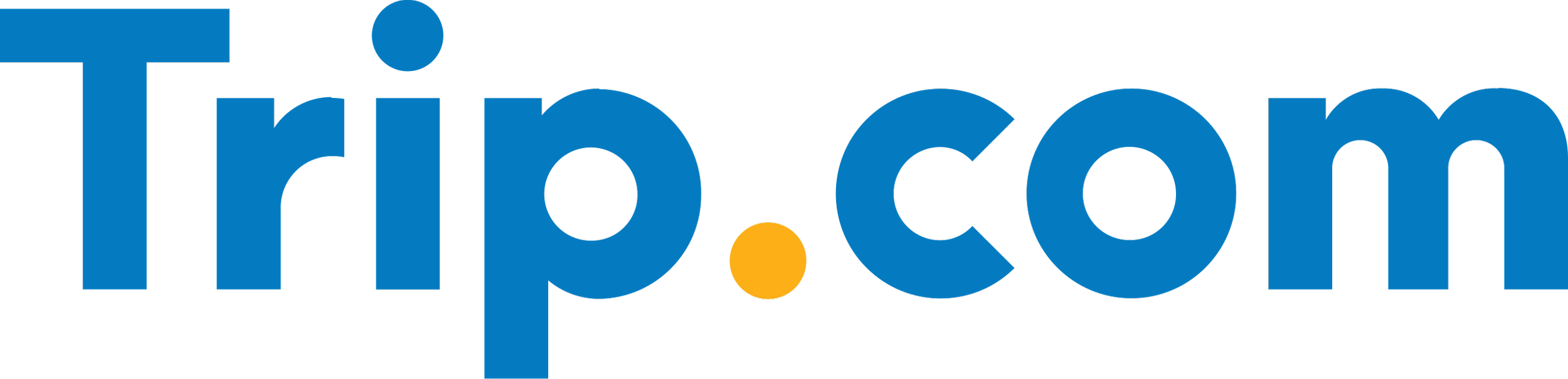 Trip.com logo in blue and yellow colors.