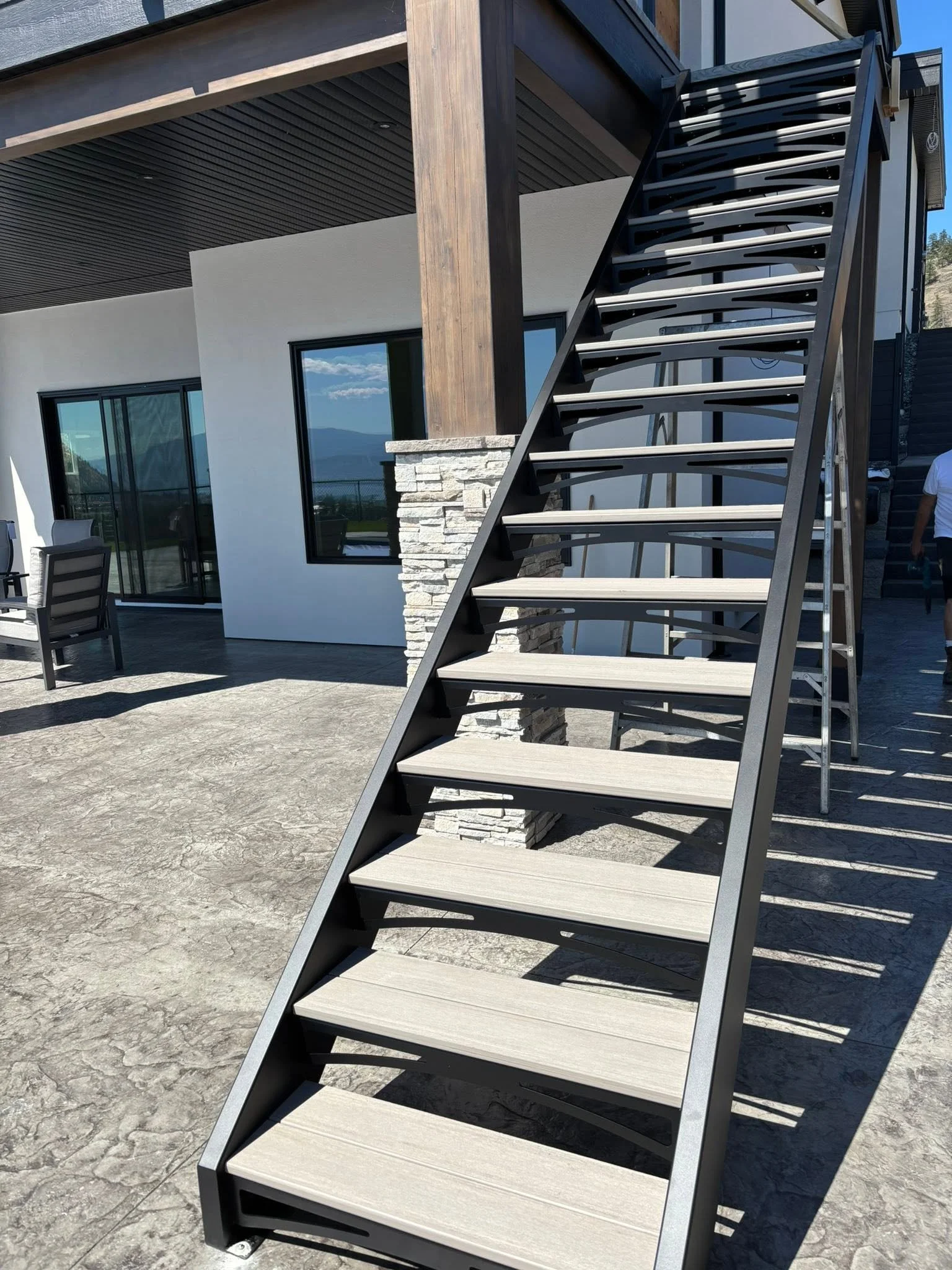 single flight outdoor staircase