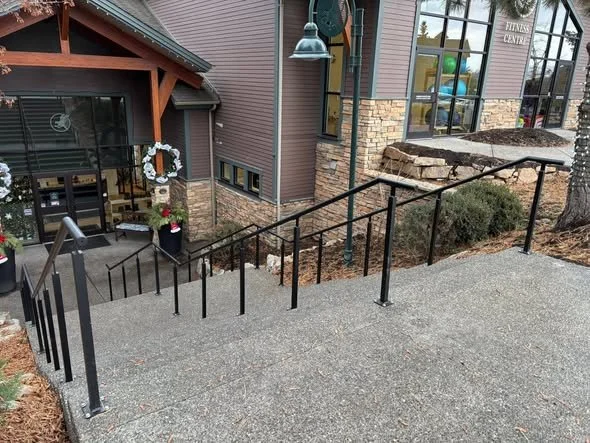 commercial building concrete stair railings
