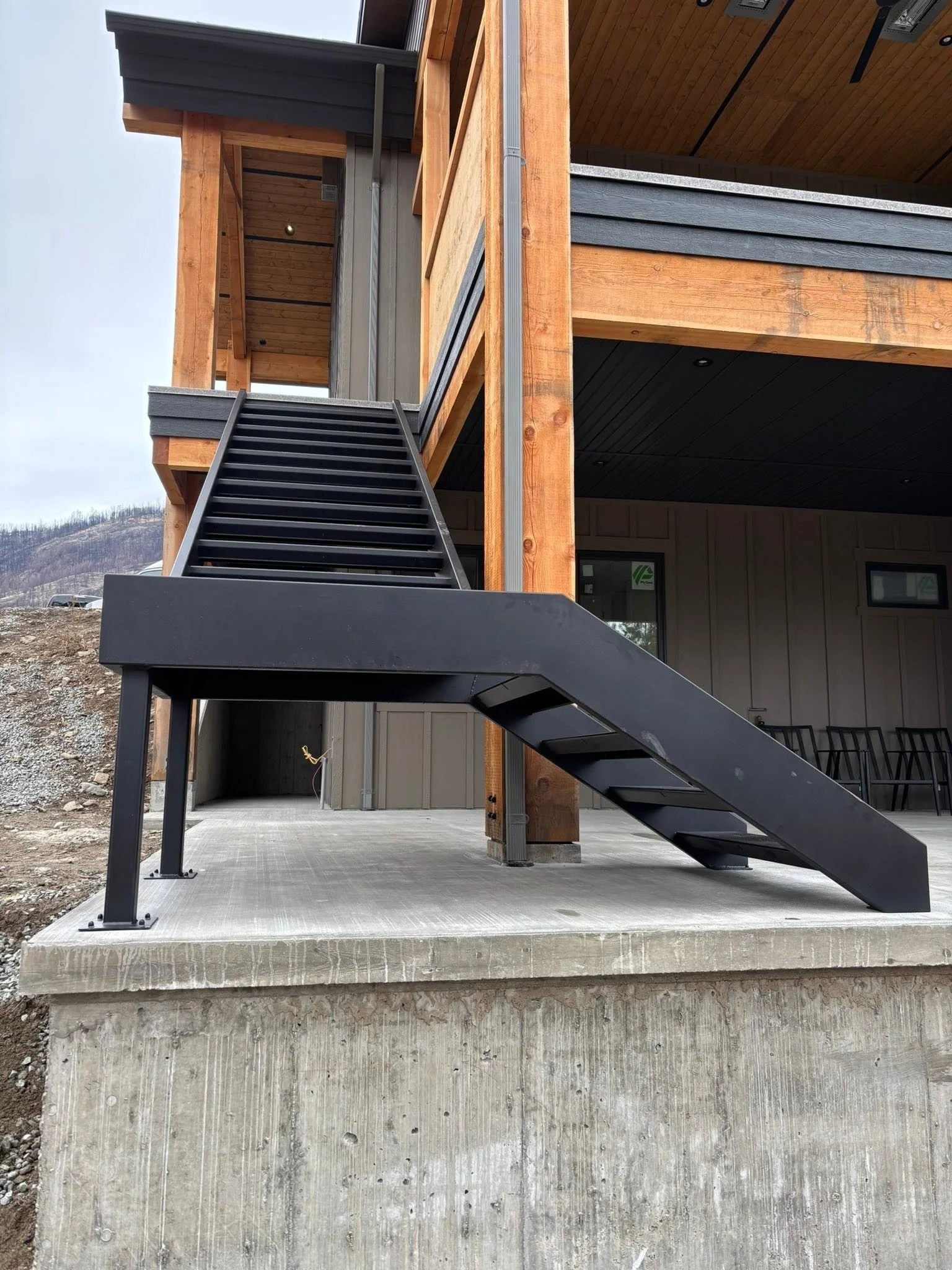 Powder coated steel stairs custom fabrication Kelowna