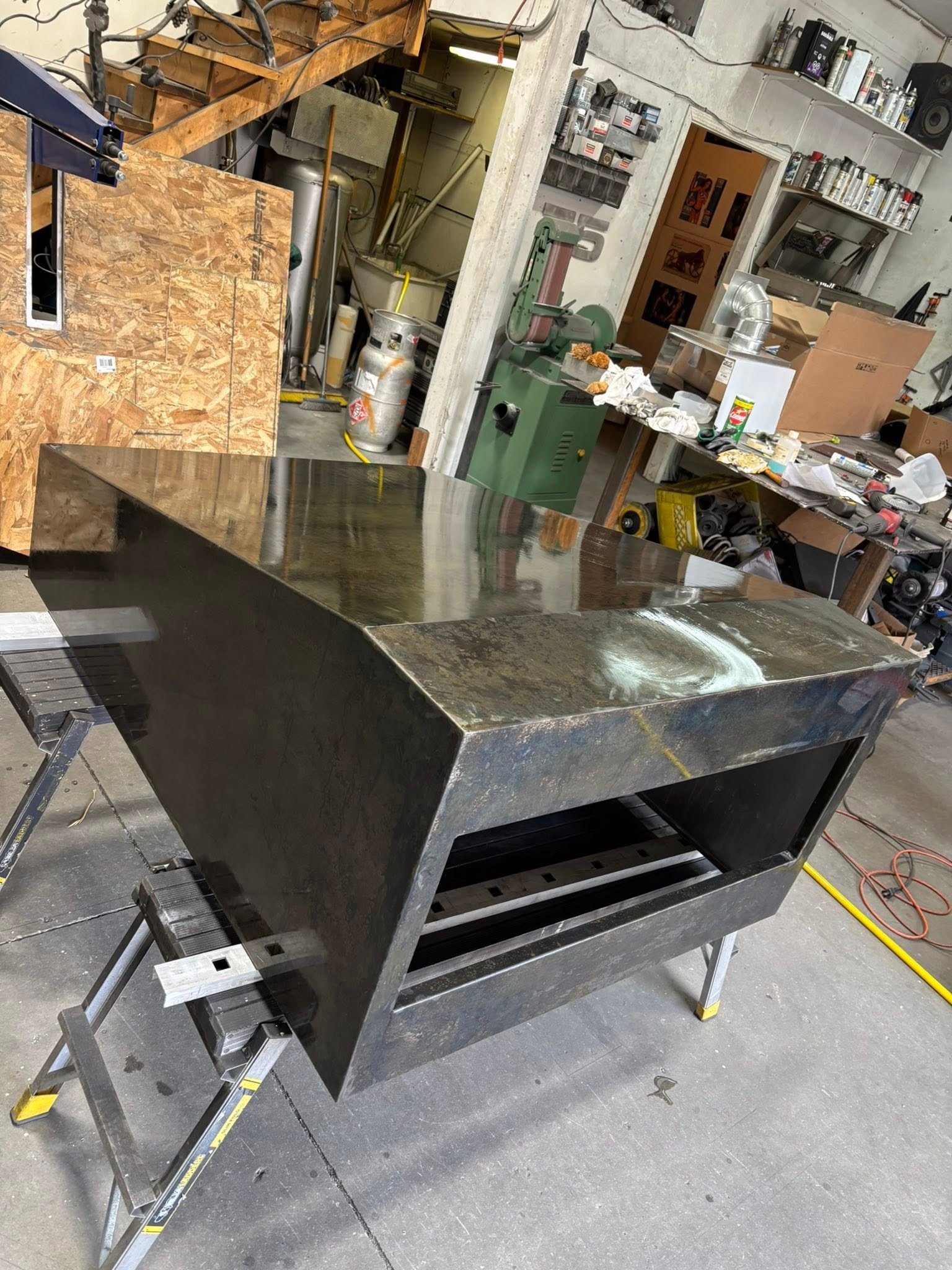 custom range hood in the Kelowna shop