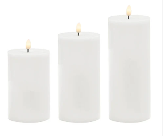 LED Pillar Candles - White