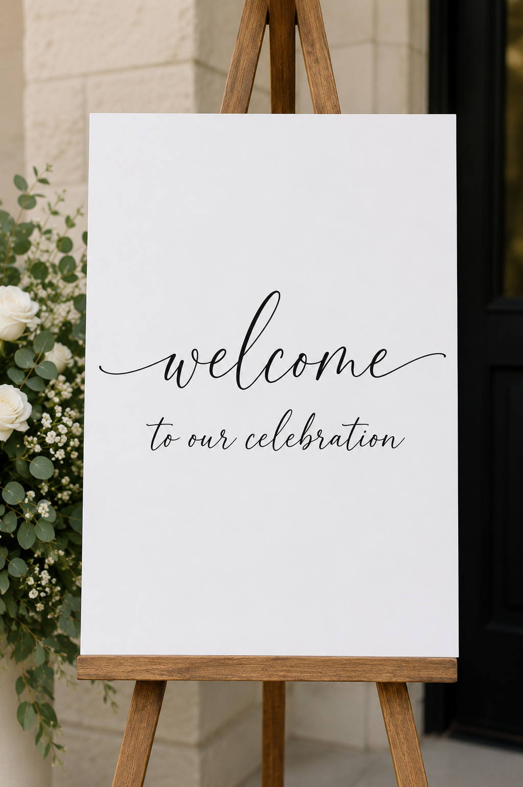 Wedding Welcome Sign with easel