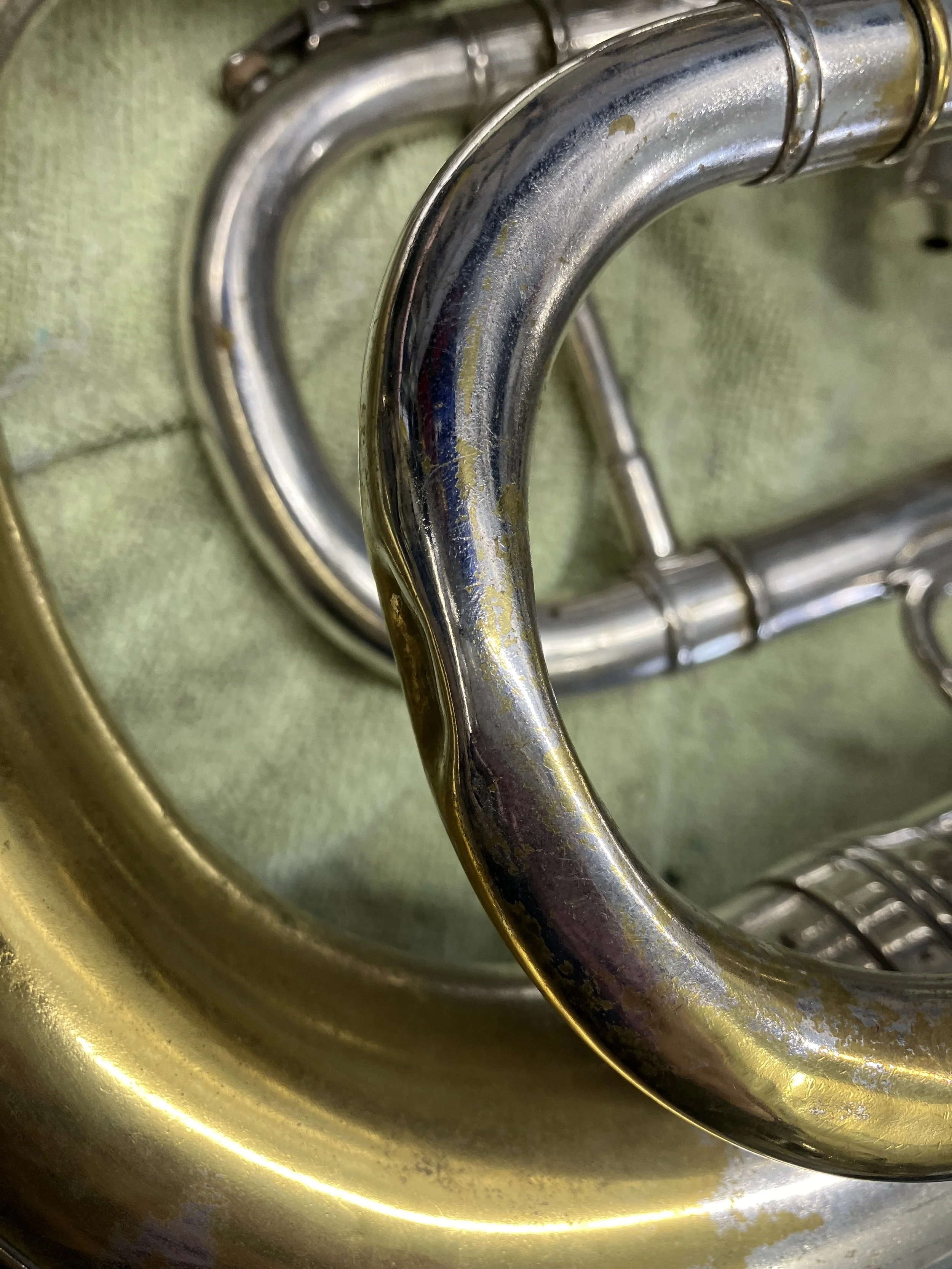 dent on main tuning slide