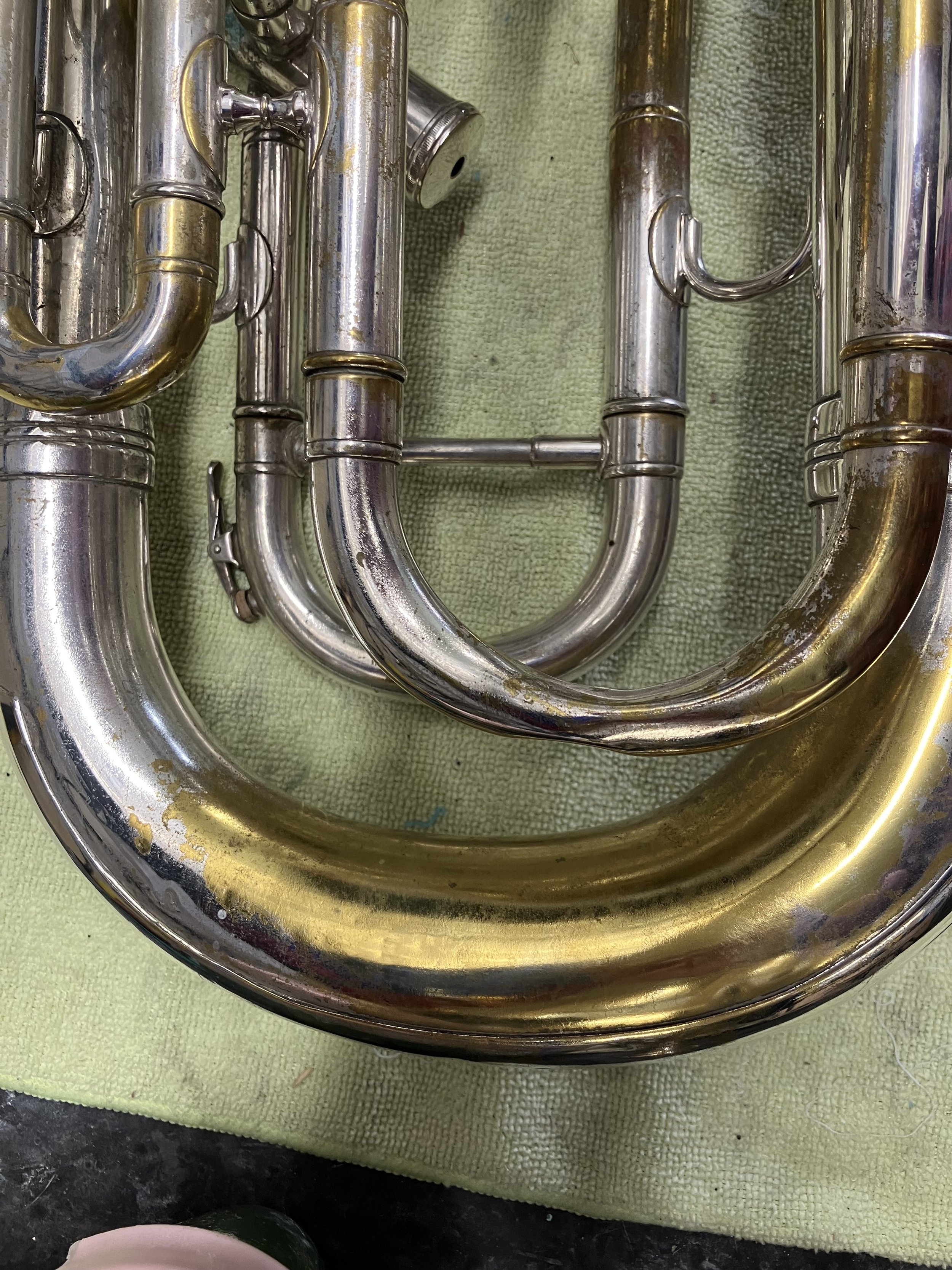 damage to bottom of 4th valve slide
