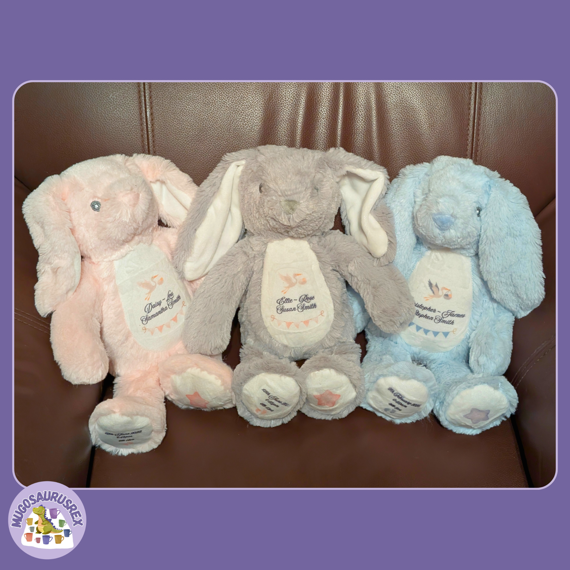 Pink, Grey and Blue Bunnies - Bespoke Designs