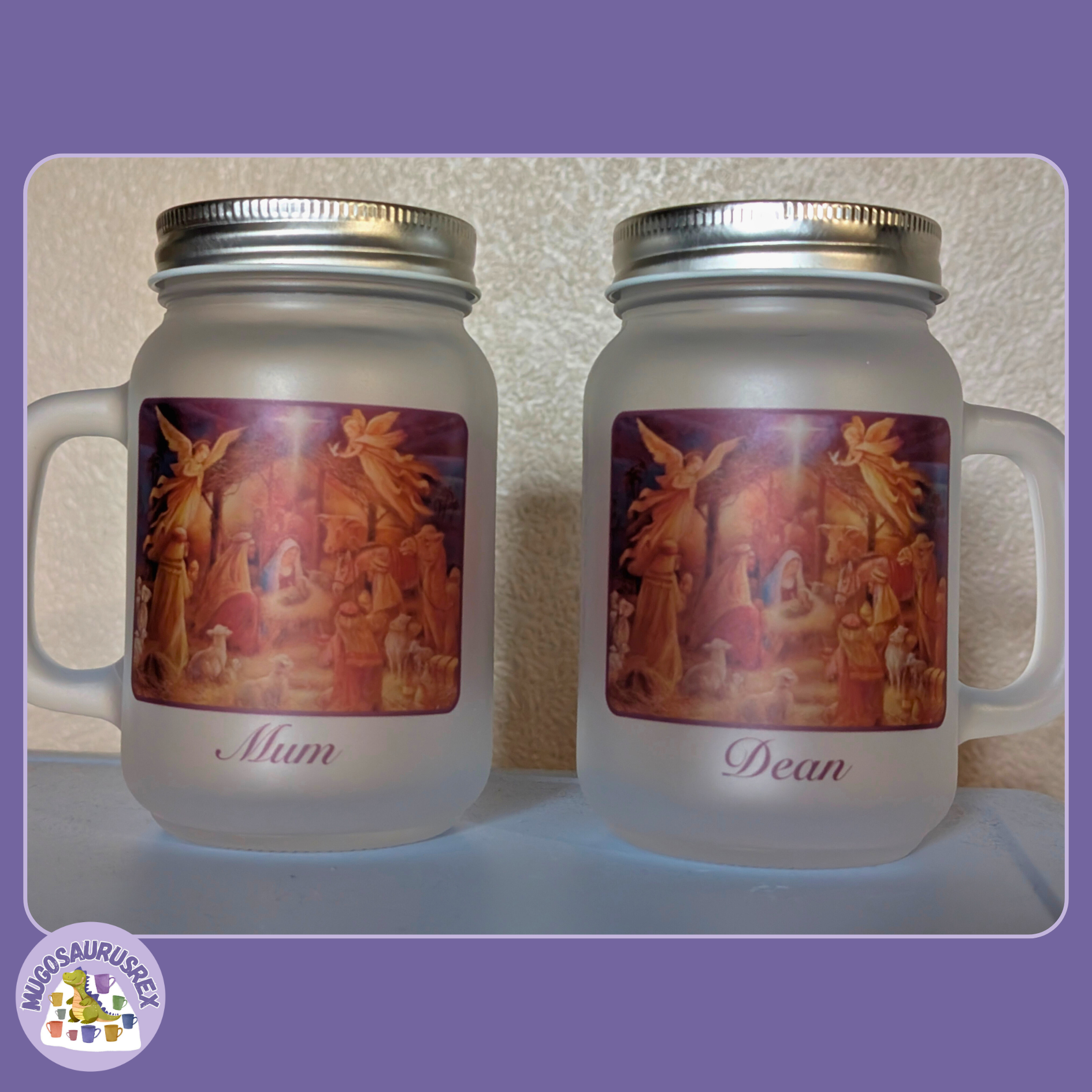 2 x Mason Glasses W/ Straws - Bespoke Designs