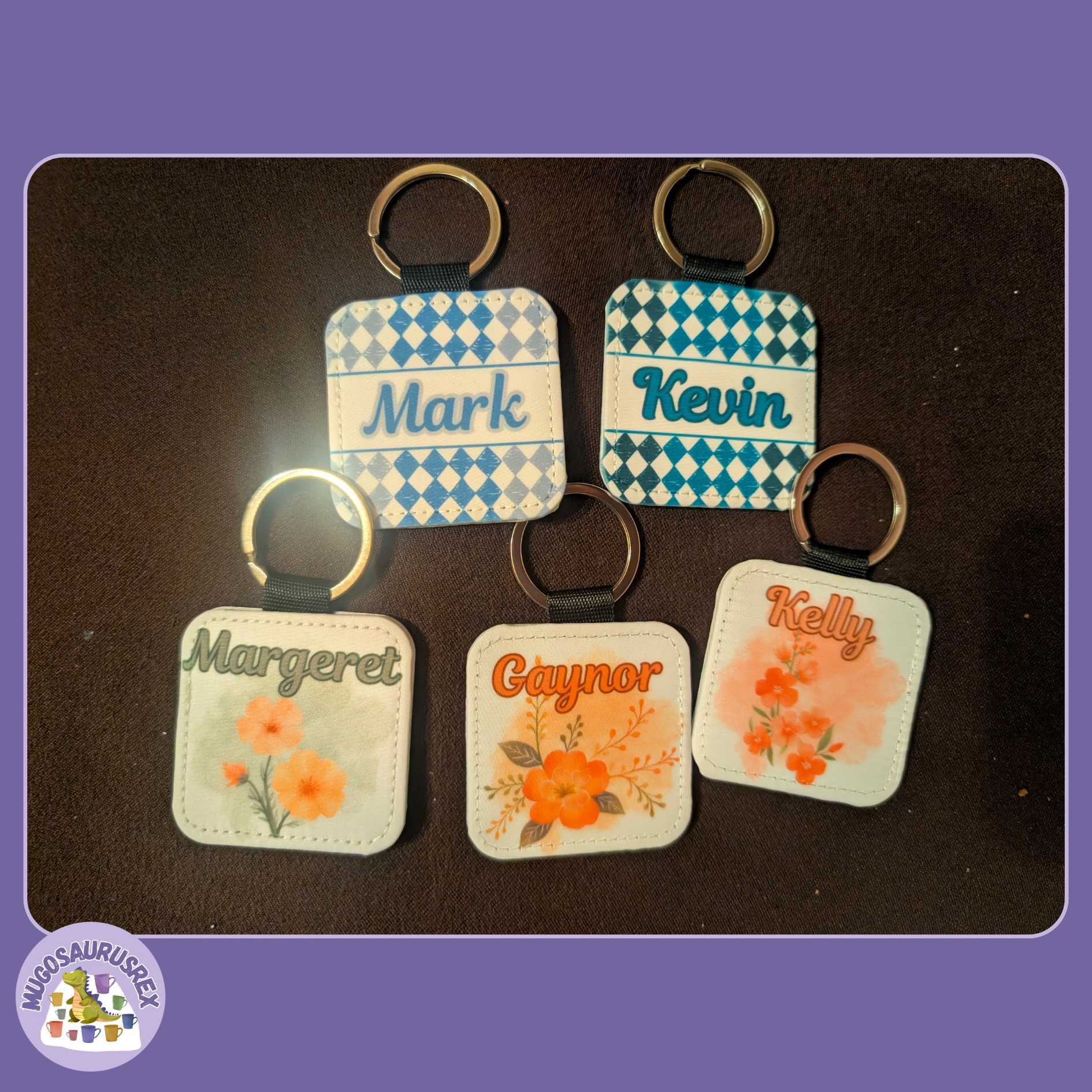 5 x Keyrings - Bespoke Designs and The Floral Collection (Tweaked to be bespoke)
