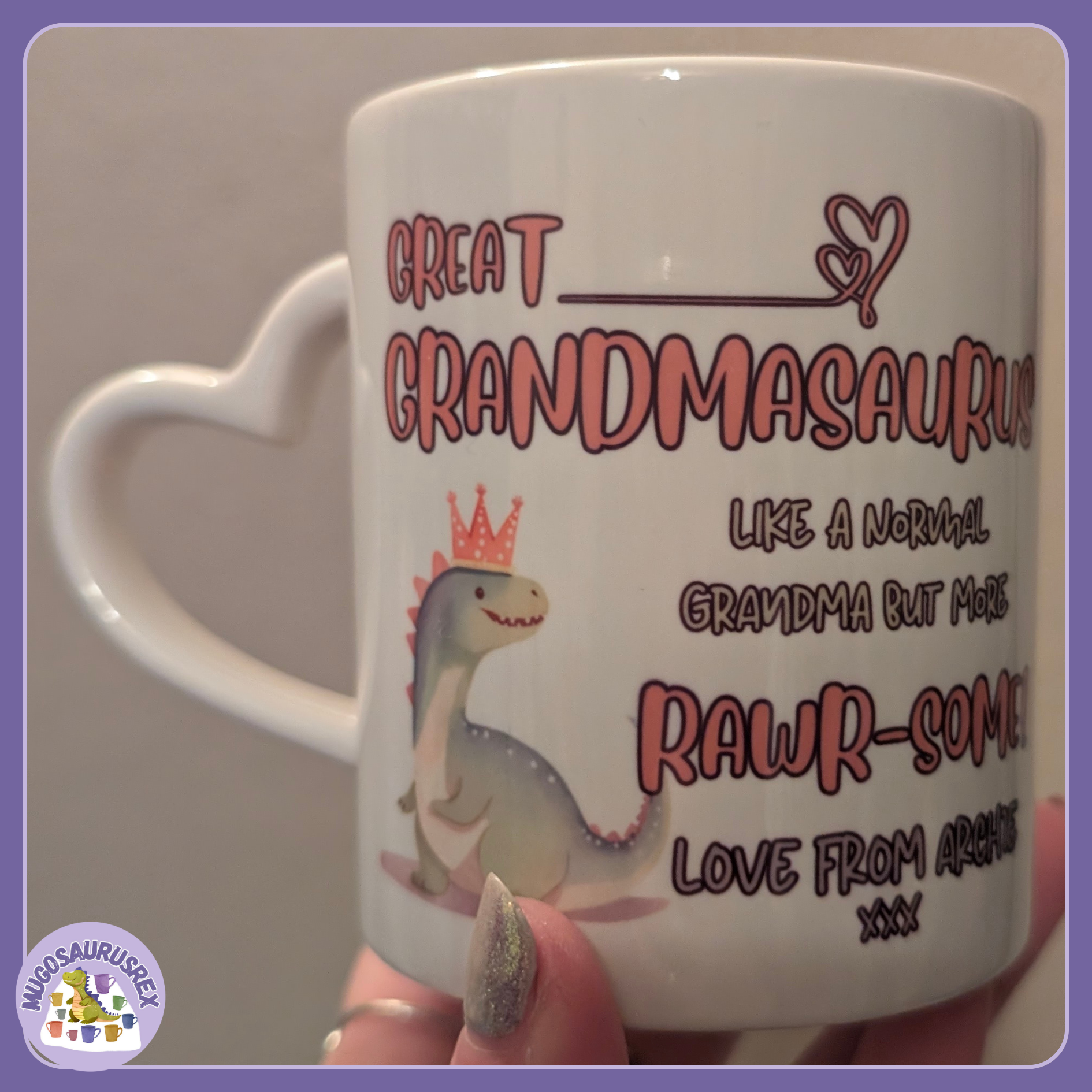 11oz Ceramic Mug (W/ Heart Handle) - Bespoke Design