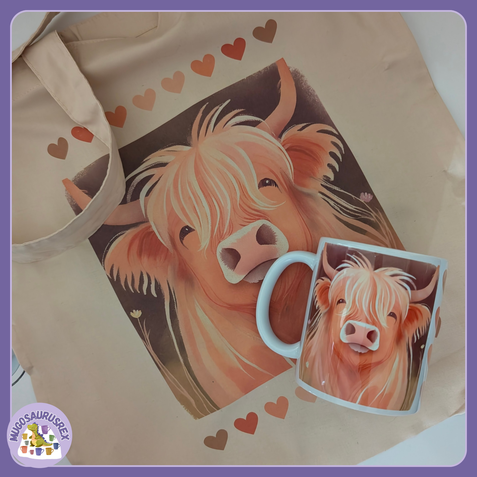 Tote Bag and 11oz Ceramic Mug - Highland Cow #3
