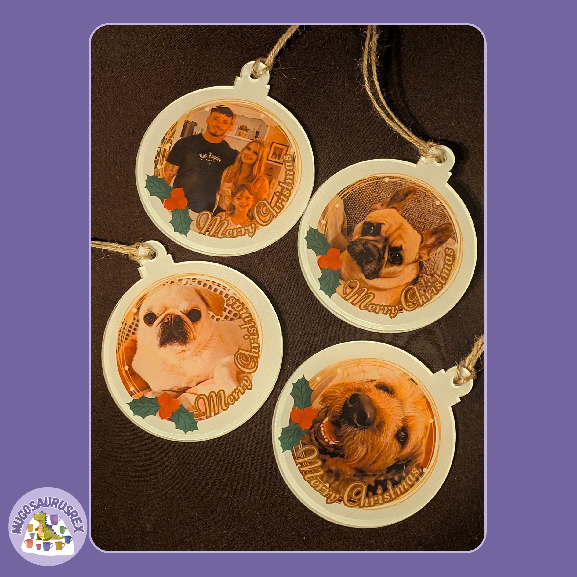 4 x Acrylic Baubles - Bespoke Designs